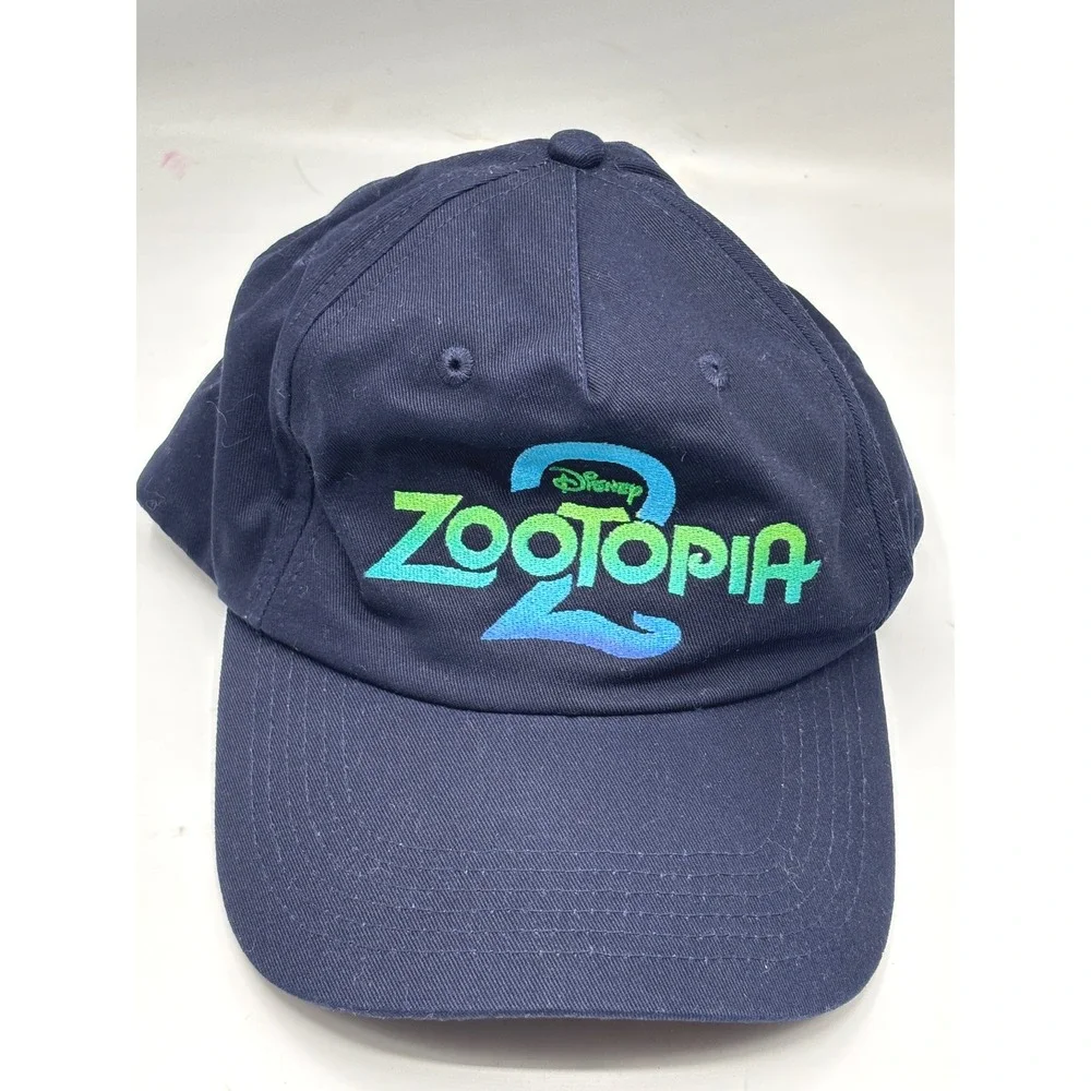 Disney Zootopia 2 Movie Promo Hat Navy Blue Cotton Adjustable Baseball Cap Kids